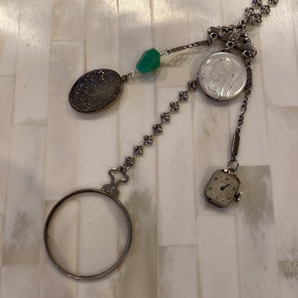 Long silver Eclectic Charm Necklace - Picture 6 of 10